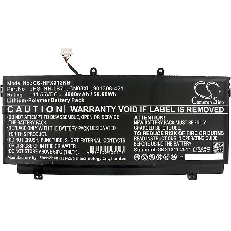 Li-polymer Battery Fits Hp, Spectre X360 13-ab001, Spectre X360 13-ab099, Spectre X360 13-ac033dx 11.55v, 4900mah Notebook & Laptop Cameron Sino Technology Limited