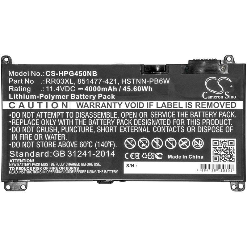Li-polymer Battery Fits Hp, Mt20, Probook 430 G4, Probook 440 G4 11.4v, 4000mah Notebook & Laptop Cameron Sino Technology Limited