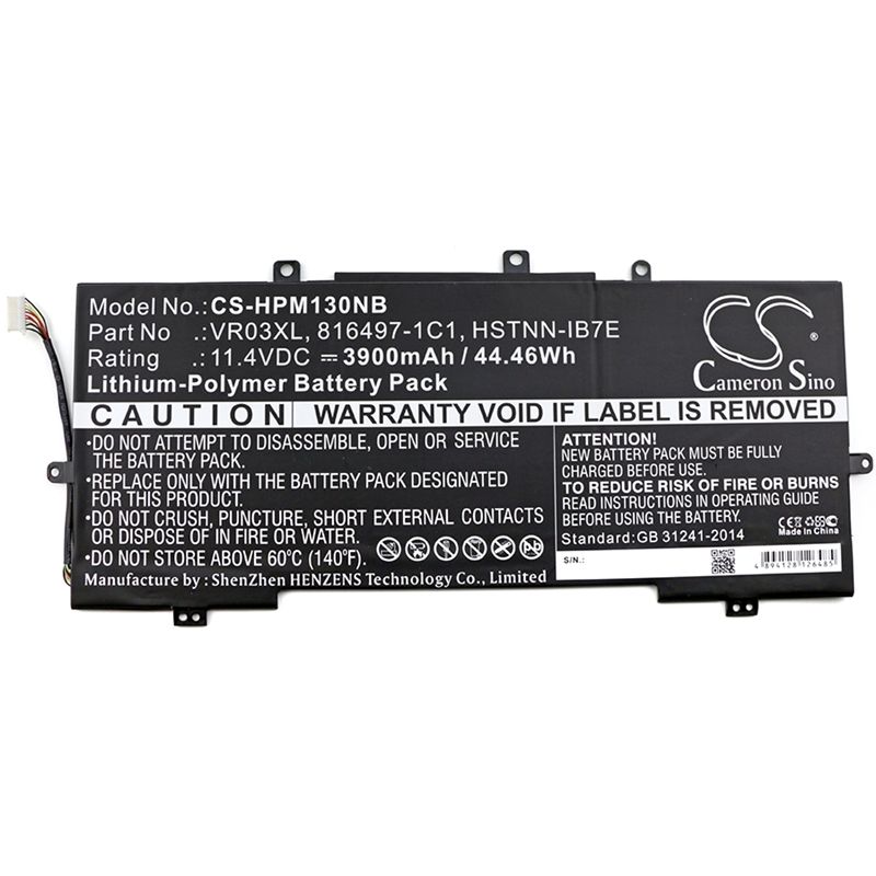 Li-Polymer Battery fits Hp, envy 13-d046tu, envy 13-d051tu, pavilion 13-d 11.4V, 3900mAh Notebook & Laptop Cameron Sino Technology Limited