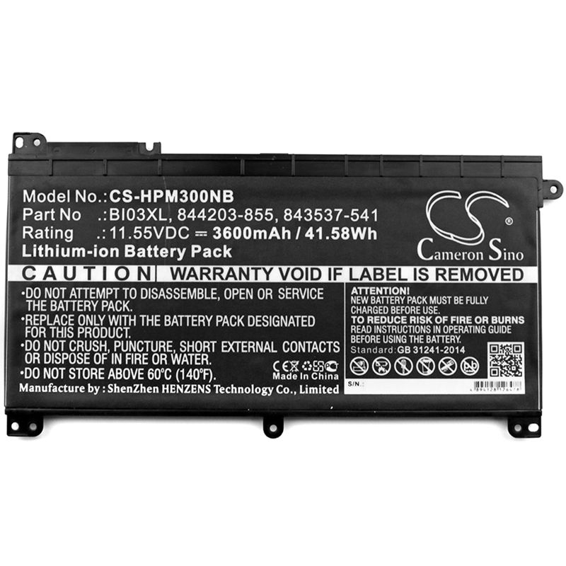 Li-ion Battery Fits Hp, Pavilion M3-u, Pavilion M3-u001dx, Pavilion X360 13-u113tu 11.55v, 3600mah Notebook & Laptop Cameron Sino Technology Limited