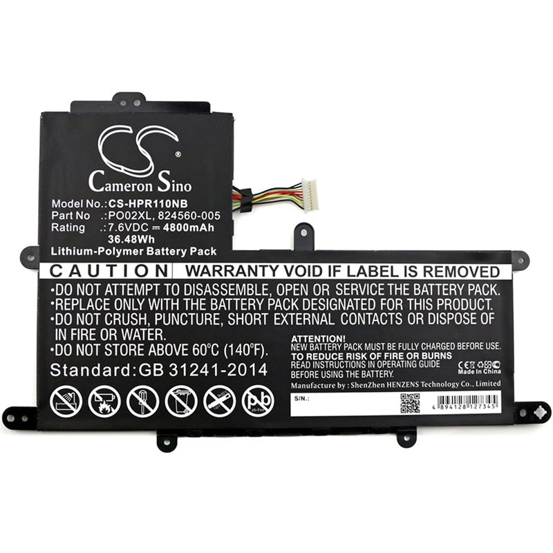 Li-Polymer Battery fits Hp, stream 11-r, stream 11-r007tu, stream 11-r010nr 7.6V, 4800mAh Notebook & Laptop Cameron Sino Technology Limited