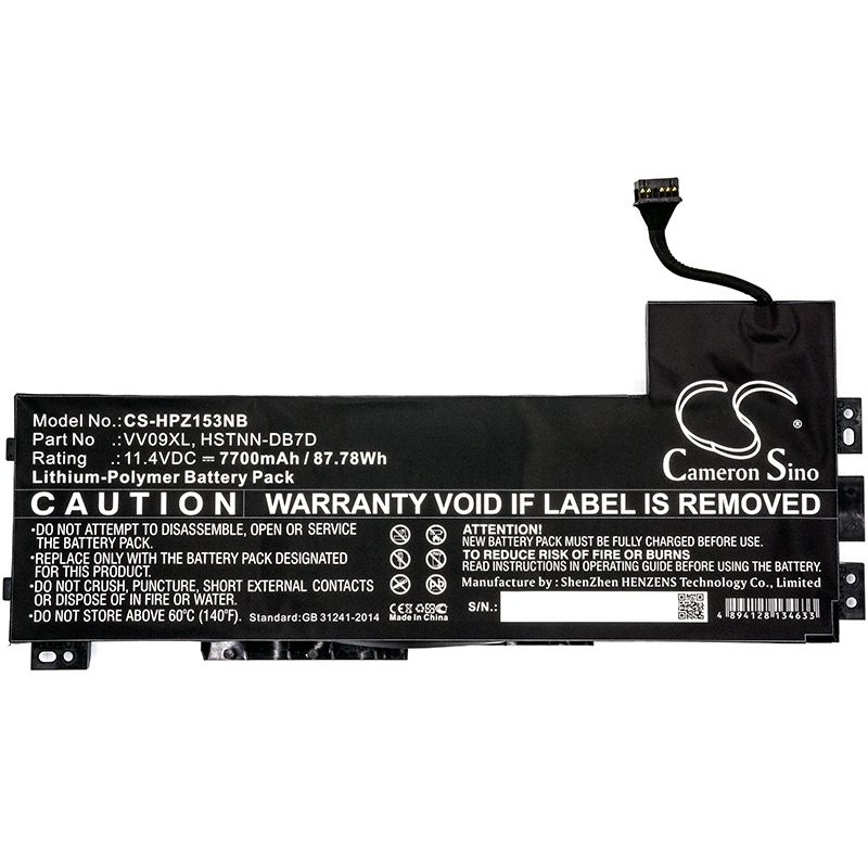 Li-polymer Battery Fits Hp, Zbook 15 G3, Zbook 17 G3 11.4v, 7700mah Notebook & Laptop Cameron Sino Technology Limited