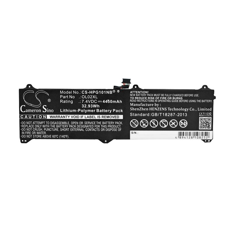 Li-polymer Battery Fits Hp, Elite X2 1011 G1, Elite X2 G1, L4h91aw 7.4v, 4450mah Notebook & Laptop Cameron Sino Technology Limited