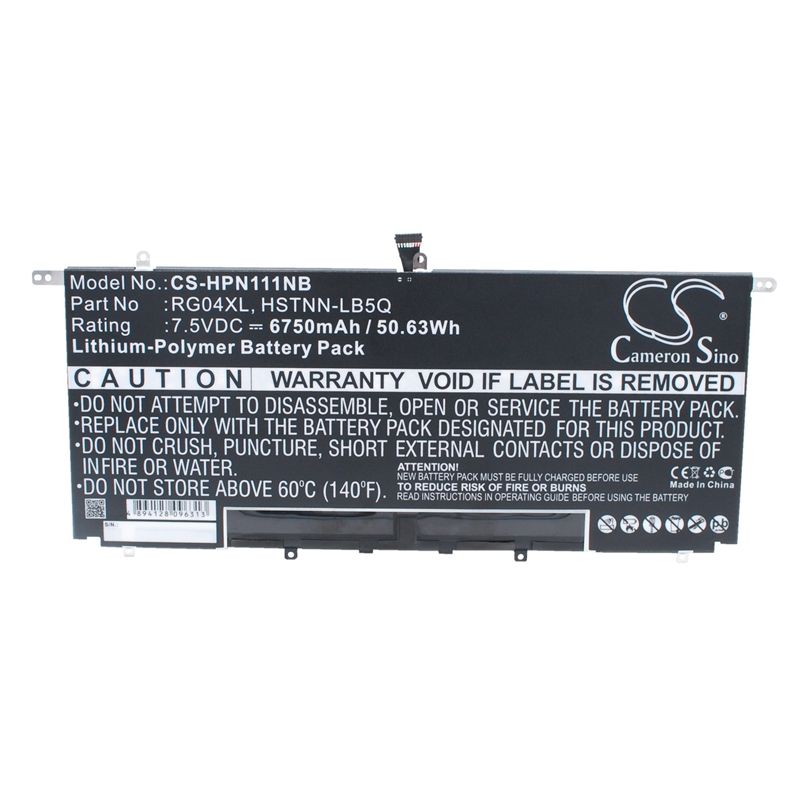 Li-polymer Battery Fits Hp, Spectre 13-3000, Spectre 13t-3000, Tpn-f111 7.5v, 6750mah Notebook & Laptop Cameron Sino Technology Limited