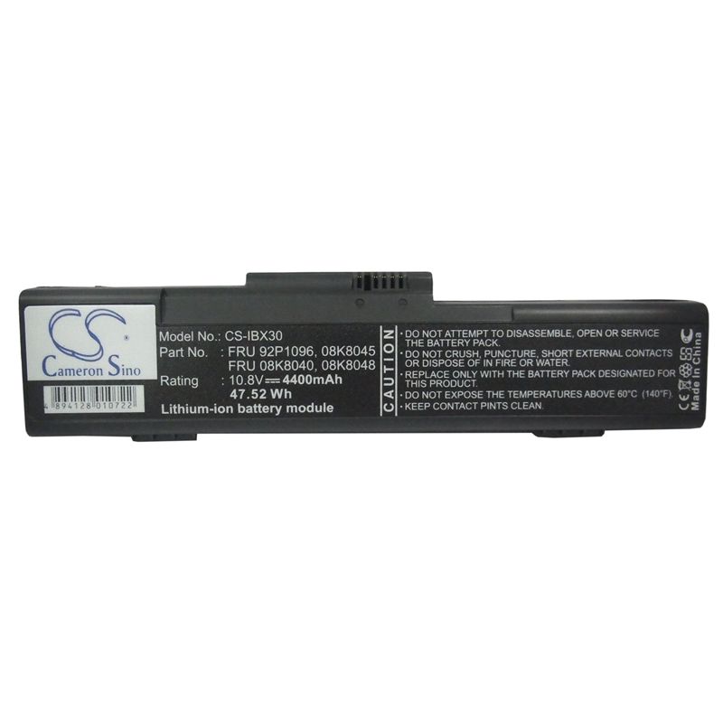 Li-ion Battery fits Ibm, thinkpad X30, thinkpad X30-2672, thinkpad X30-2673 10.8V, 4400mAh Computer Cameron Sino Technology Limited (Suspended)