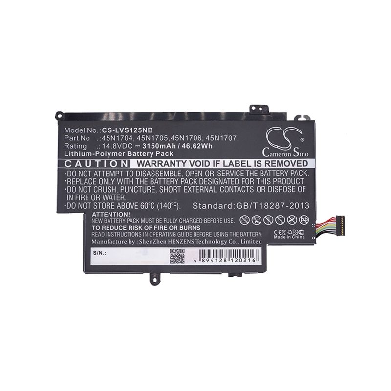 Li-Polymer Battery fits Lenovo, 20cds00500, 20cds00700, 20cds00800 14.8V, 3150mAh Notebook & Laptop Cameron Sino Technology Limited