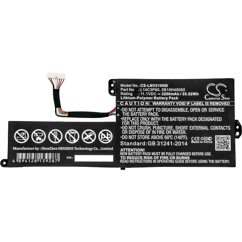 Li-Polymer Battery fits Lenovo, chromebook N21, chromebook N21-80mg 11.1V, 3200mAh Notebook & Laptop Cameron Sino Technology Limited