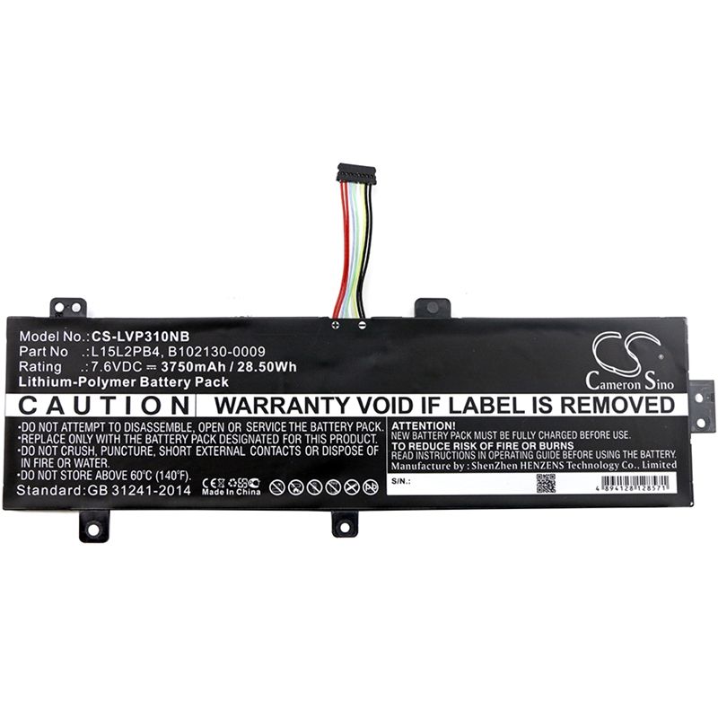 Li-polymer Battery Fits Lenovo, Ideapad 310 15", Ideapad 310 15" Touch, Ideapad 310-15abr 7.6v, 3750mah Notebook & Laptop Cameron Sino Technology Limited