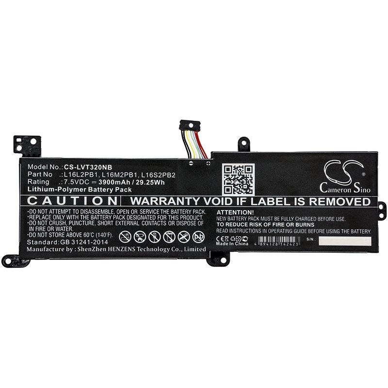 Li-polymer Battery Fits Lenovo, Ideapad 320, Ideapad 320-15iap, Ideapad 320-17ikb 7.5v, 3900mah Notebook & Laptop Cameron Sino Technology Limited