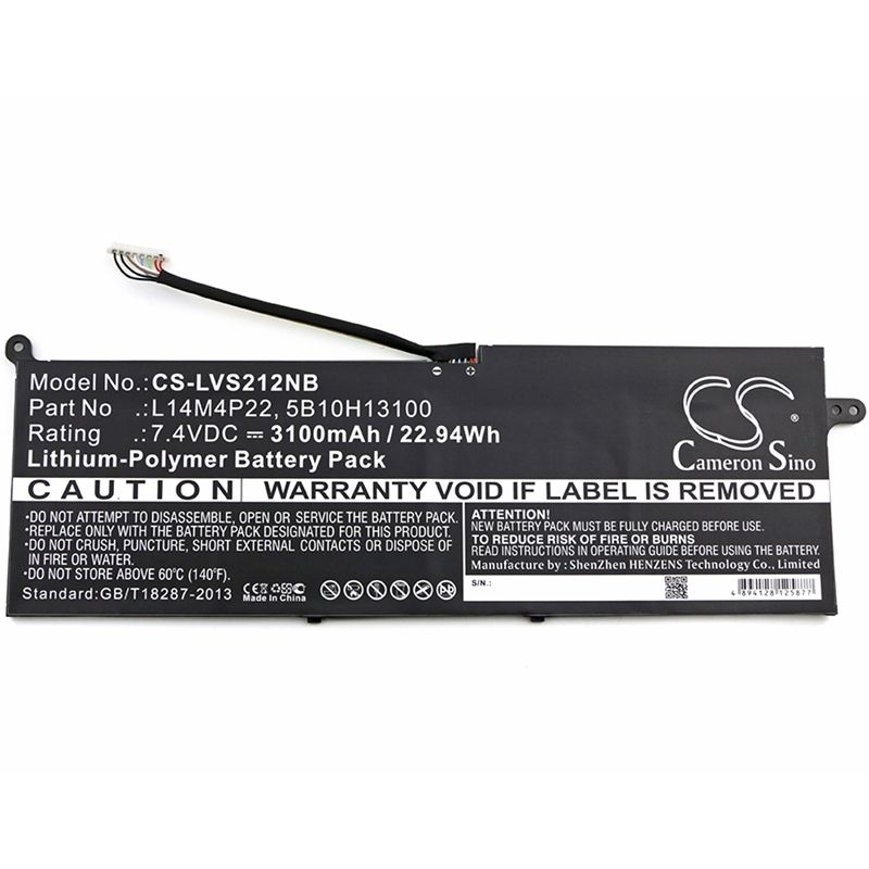 Li-Polymer Battery fits Lenovo, ideapad S21e-20, ideapad S21e-20 80m4 7.4V, 3100mAh Notebook & Laptop Cameron Sino Technology Limited