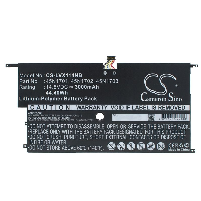 Li-polymer Battery Fits Lenovo, 20a7, 20a8, Thinkpad X1 Carbon 14 14.8v, 3000mah Notebook & Laptop Cameron Sino Technology Limited