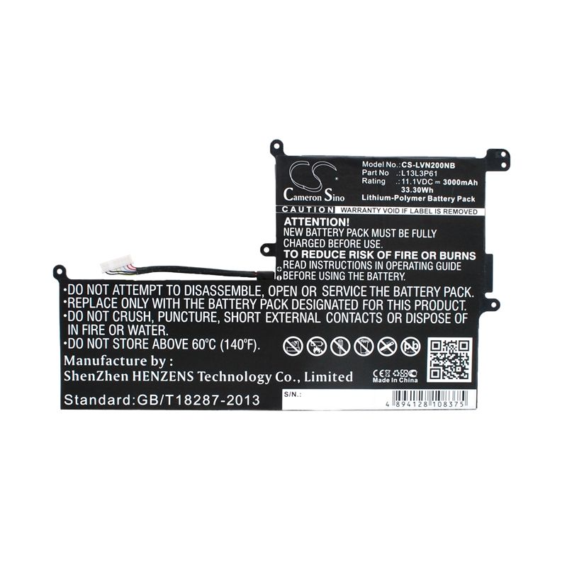 Li-Polymer Battery fits Lenovo, chromebook 11.6, chromebook N20p, n20 Chromebook 11.1V, 3000mAh Notebook & Laptop Cameron Sino Technology Limited
