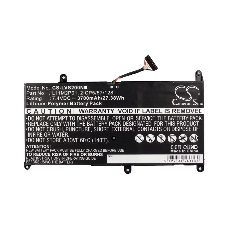 Li-Polymer Battery fits Lenovo, ideapad S200, ideapad S206 7.4V, 3700mAh Computer Cameron Sino Technology Limited (Suspended)