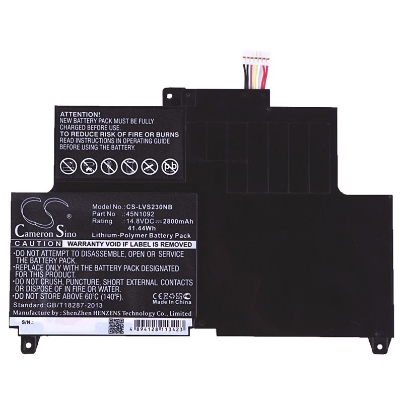 Li-polymer Battery Fits Lenovo, Thinkpad Edge S230u, Thinkpad S230u, Thinkpad Twist S230u 14.8v, 2800mah Notebook & Laptop Cameron Sino Technology Limited