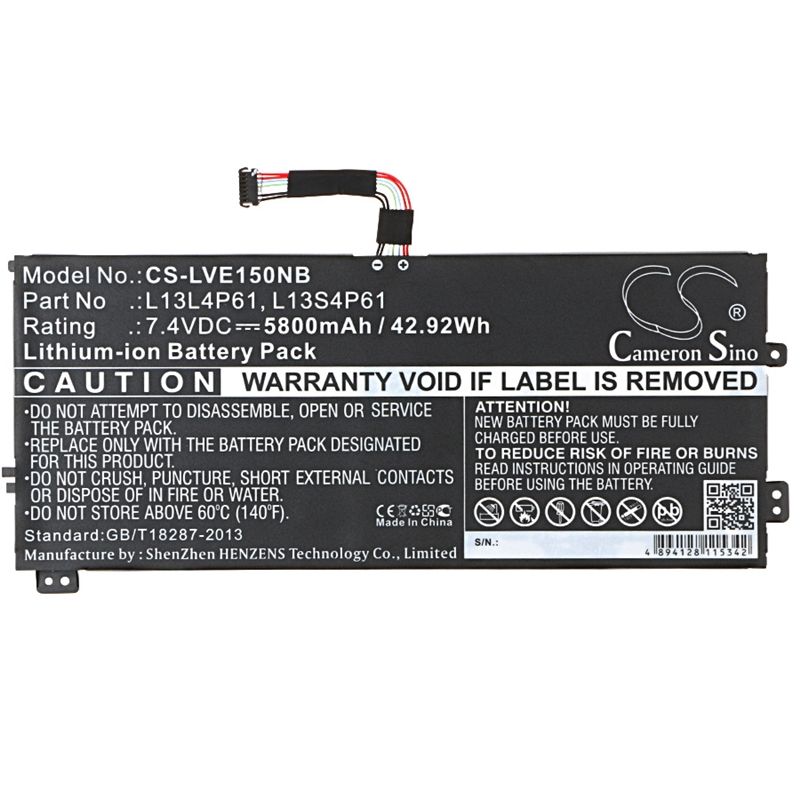 Li-ion Battery Fits Lenovo, Edge 15, Edge 15 80h1 7.4v, 5800mah Notebook & Laptop Cameron Sino Technology Limited