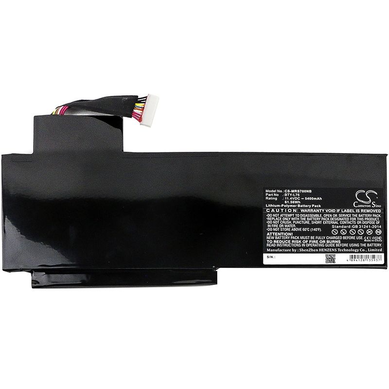 Li-Polymer Battery fits Medion, erazer X7613, erazer X7615, msi 11.4V, 5400mAh Notebook & Laptop Cameron Sino Technology Limited