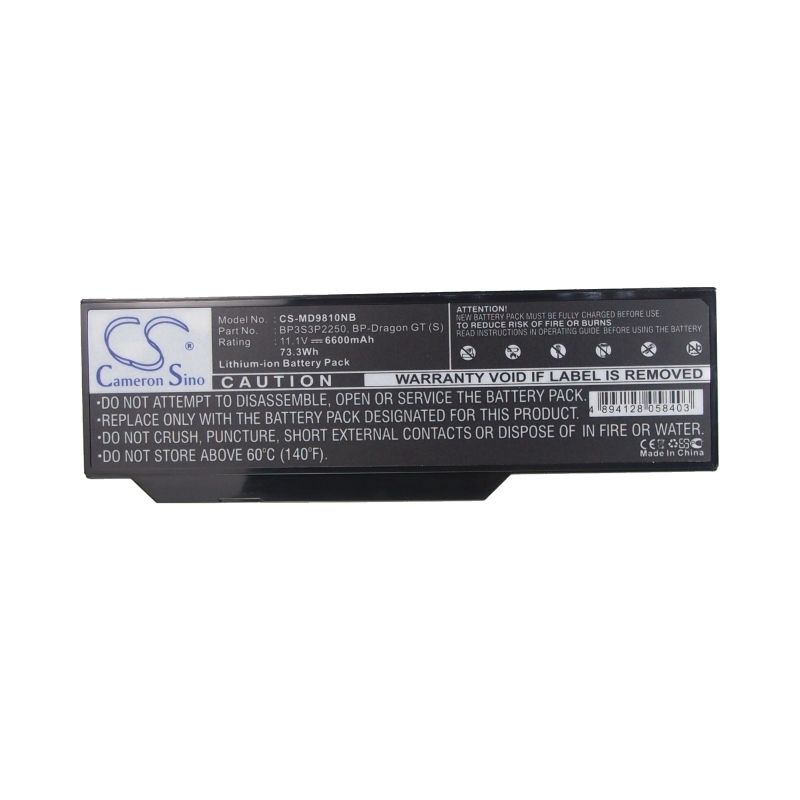 Li-ion Battery fits Medion, akoya E8410, akoya P7610, akoya P8610 11.1V, 6600mAh Notebook & Laptop Cameron Sino Technology Limited