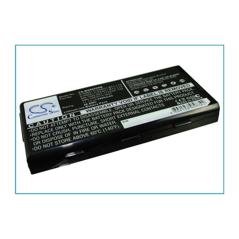 Li-ion Battery Fits Msi, A5000, A6005, A7200 11.1v, 4400mah Notebook & Laptop Cameron Sino Technology Limited