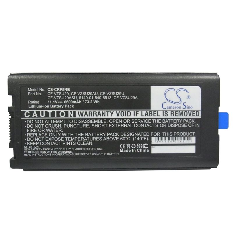 Li-ion Battery fits Panasonic, toughbook Cf29, toughbook Cf-29, toughbook Cf-29a 11.1V, 6600mAh Notebook & Laptop Cameron Sino Technology Limited