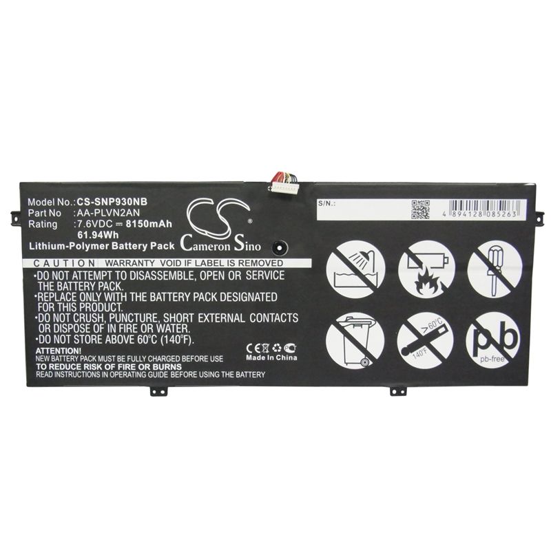 Li-Polymer Battery fits Samsung, ativ Book 9, np930x5j, np930x5j- I7 7.6V, 8150mAh Computer Cameron Sino Technology Limited