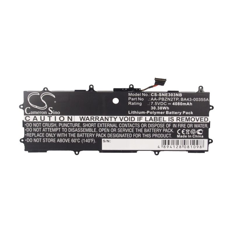 Li-Polymer Battery fits Samsung, ativ Smart Pc 500t, chromebook Series 3, xe303c12 7.5V, 4080mAh Notebook & Laptop Cameron Sino Technology Limited
