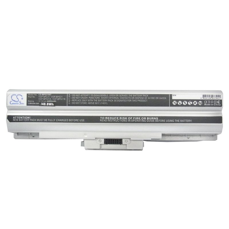 Silver 11.1V 4400mAh Sony, aio Vpcf11jfx/b Vaio Vpcf11m1e, pcg-61411l, pcg-81113l Replacement Battery Notebook & Laptop Cameron Sino Technology Limited