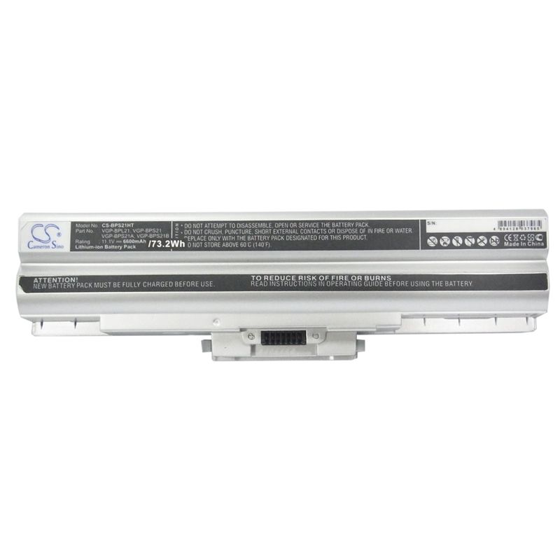 Silver 11.1V 6600mAh Sony, aio Vpcf11jfx/b Vaio Vpcf11m1e, pcg-81311l, vaio Vgn-aw41jf Replacement Battery Notebook & Laptop Cameron Sino Technology Limited