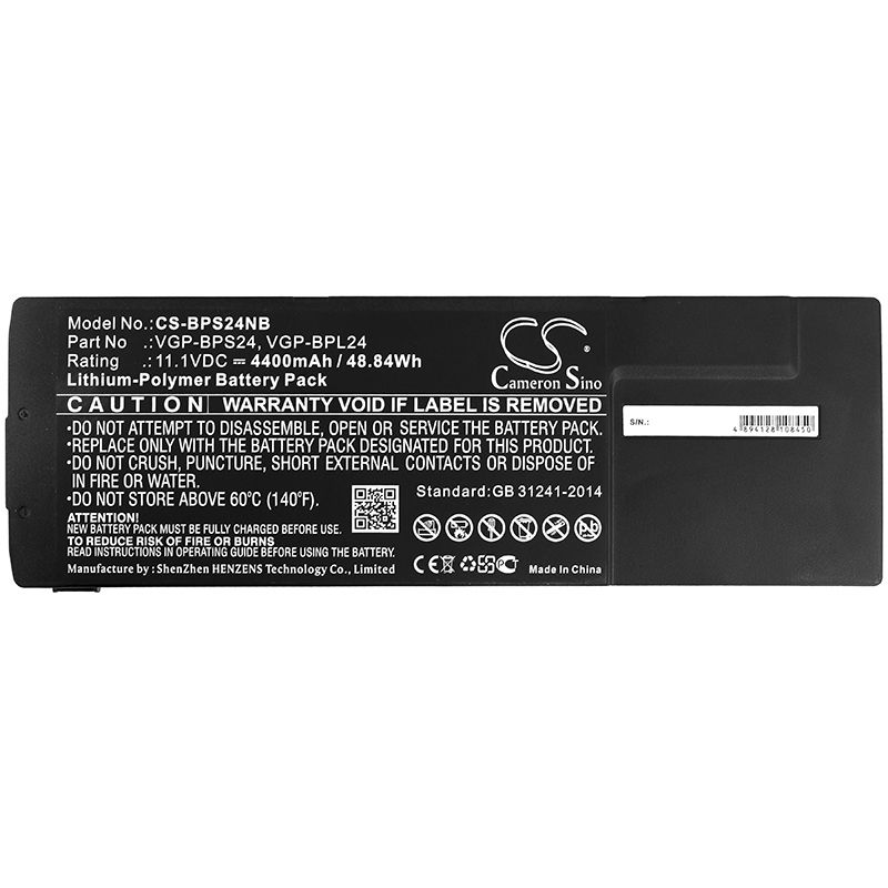 Li-Polymer Battery fits Sony, pcg-41215l, pcg-41216l, pcg-41216w 11.1V, 4400mAh Notebook & Laptop Cameron Sino Technology Limited