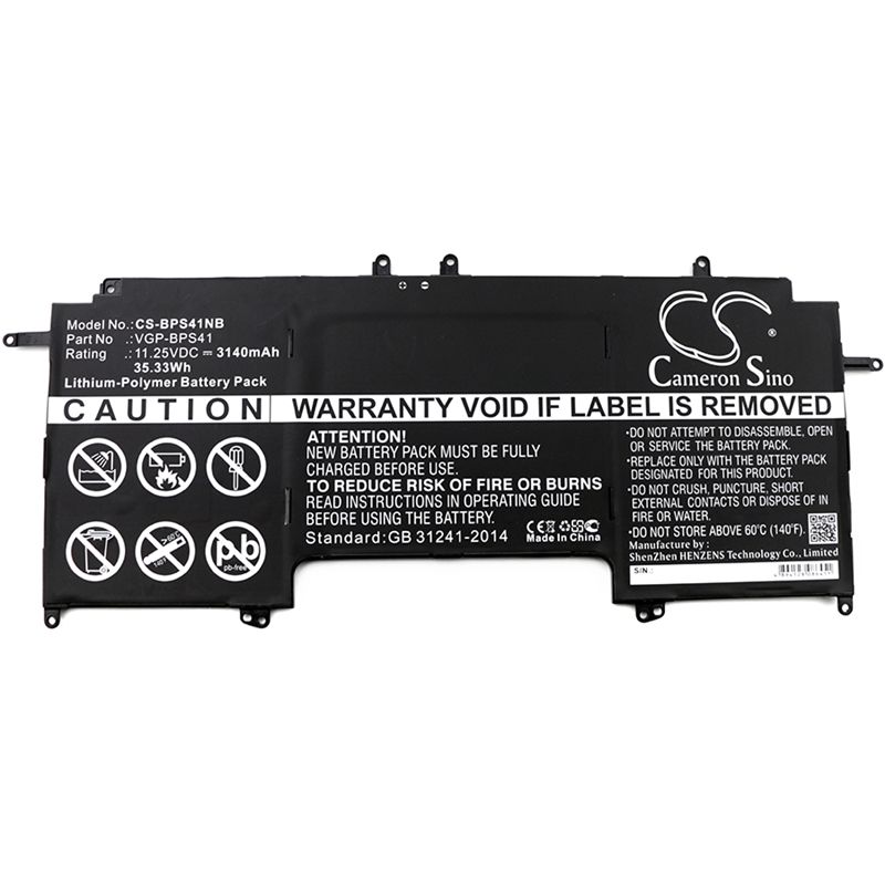 Li-Polymer Battery fits Sony, svf13n, svf13n12cw, svf13n13cxb 11.25V, 3140mAh Notebook & Laptop Cameron Sino Technology Limited