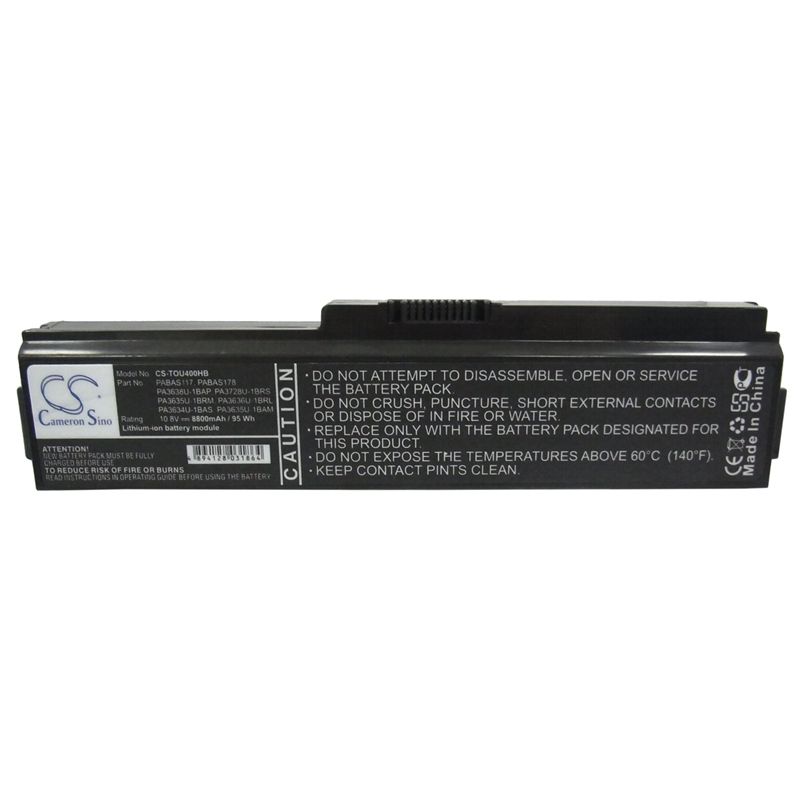 Li-ion Battery Fits Toshiba, Equium U400, Equium U400-124, Equium U400-145 10.8v, 8800mah Notebook & Laptop Cameron Sino Technology Limited