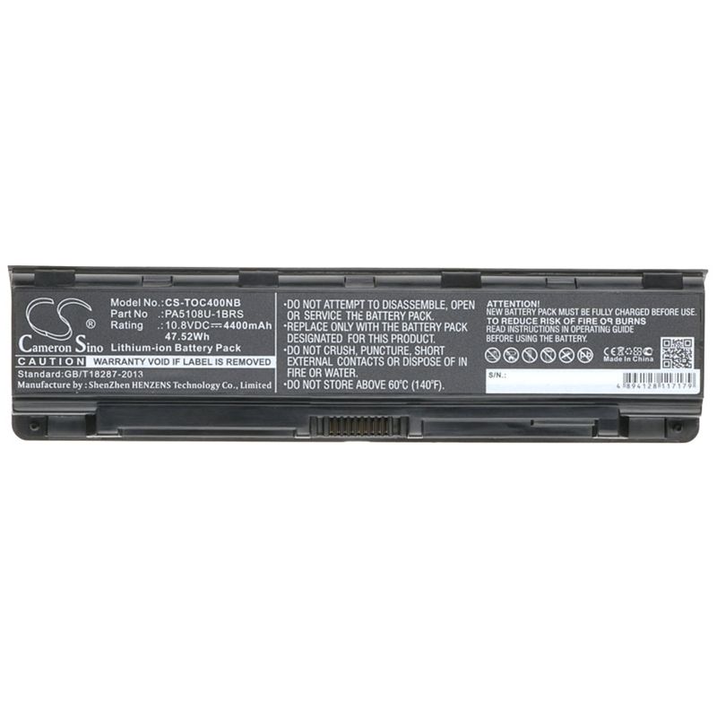 Li-ion Battery fits Toshiba, satellite C40-ad05b1, satellite C40-as20w1, satellite C40-as22w1 10.8V, 4400mAh Notebook & Laptop Cameron Sino Technology Limited