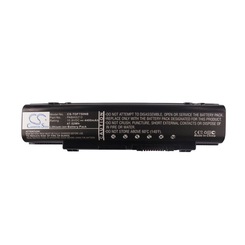 Li-ion Battery fits Toshiba, dynabook Qosmio T750, dynabook Qosmio T750/t8a, dynabook Qosmio T750/t8b 10.8V, 4400mAh Notebook & Laptop Cameron Sino Technology Limited