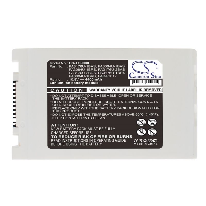 Li-ion Battery fits Toshiba, dynabook Ss M3, dynabook Ss4000, portege 4000 10.8V, 4400mAh Computer Cameron Sino Technology Limited (Suspended)