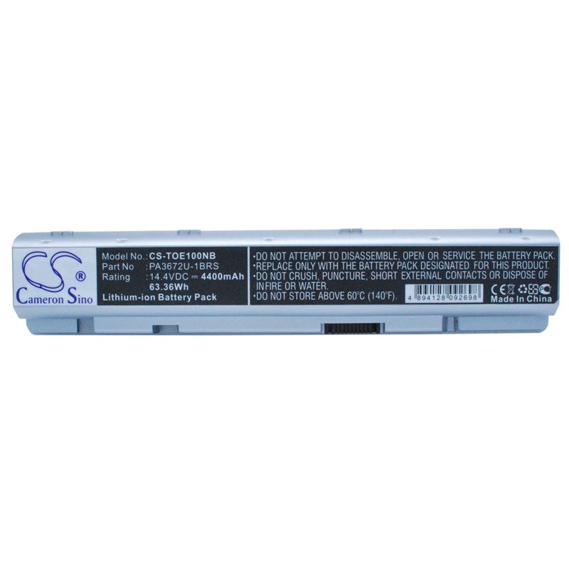 Li-ion Battery Fits Toshiba, Satellite E100, Satellite E105, Satellite E105-s1402 14.4v, 4400mah Notebook & Laptop Cameron Sino Technology Limited