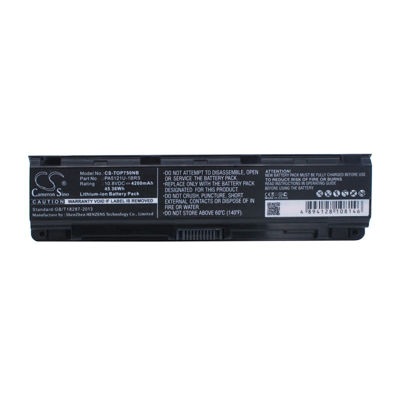 Li-ion Battery Fits Toshiba, Satellite P70, Satellite P70-a, Satellite P75 10.8v, 4200mah Notebook & Laptop Cameron Sino Technology Limited