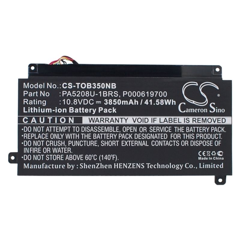 Li-Polymer Battery fits Toshiba, cb35-a3120, cb35-b3330, cb35-b3340 10.8V, 3850mAh Notebook & Laptop Cameron Sino Technology Limited