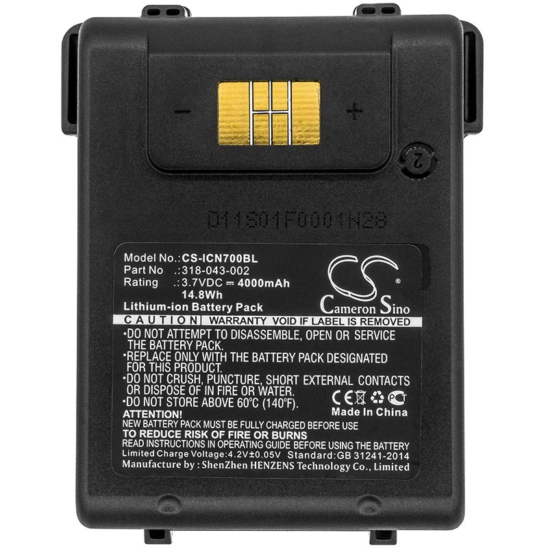 Li-ion Battery Fits Intermec, Cn70, Cn70e 3.7v, 4000mah Barcode Scanner Cameron Sino Technology Limited