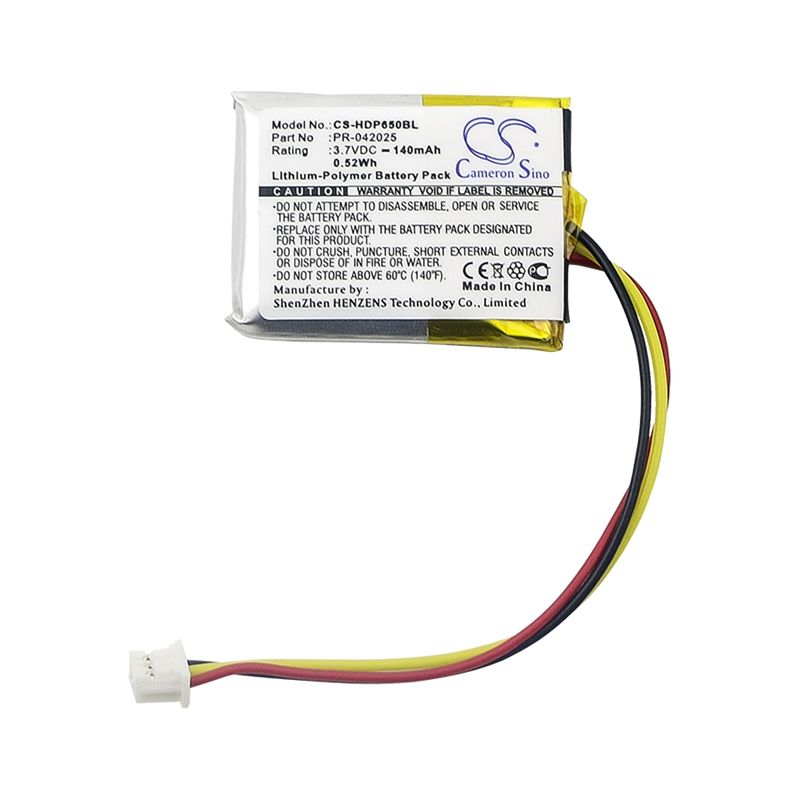Li-Polymer Battery fits Dolphin, 6500ep, Handheld, Dolphin 6500ep 3.7V, 140mAh Barcode Scanner Cameron Sino Technology Limited