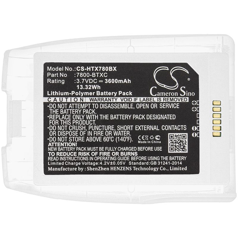 White 3.7V 3600mAh Dolphin, 7800, Honeywell, Dolphin 7800 Replacement Battery Barcode Scanner Cameron Sino Technology Limited