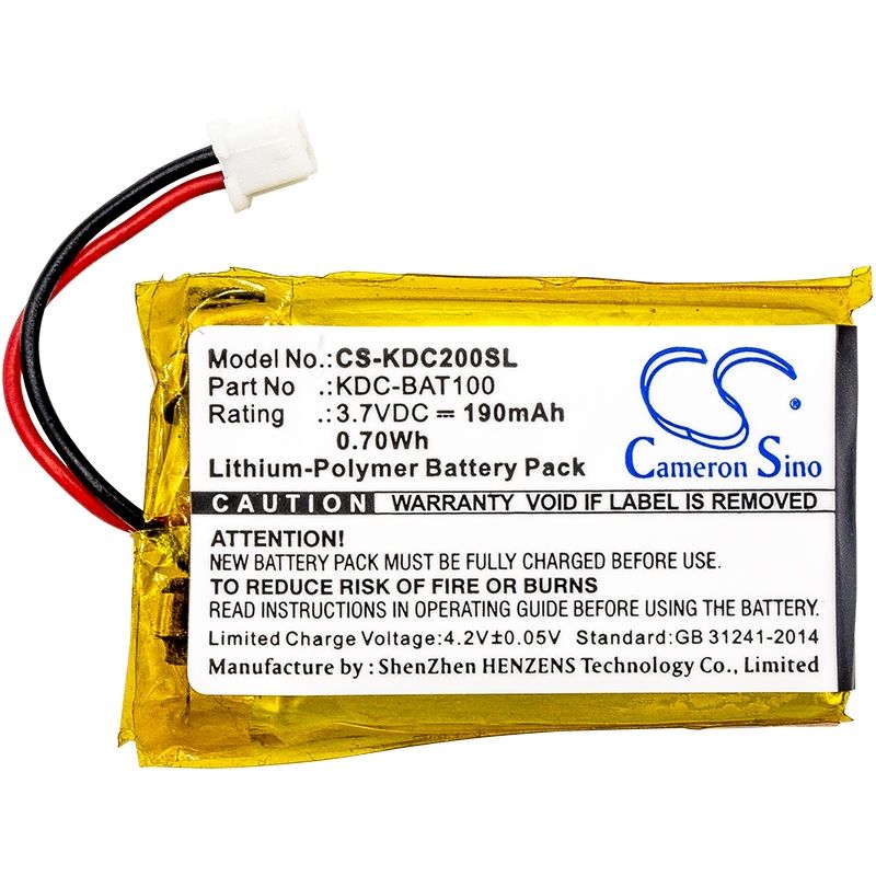 Li-Polymer Battery fits Koamtac, Kdc-100, Kdc-200 3.7V, 190mAh Barcode Scanner Cameron Sino Technology Limited