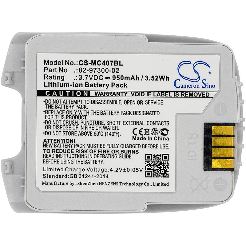 Li-ion Battery Fits Motorola, Cs4070, Cs4070-sr 3.7v, 950mah Barcode Scanner Cameron Sino Technology Limited