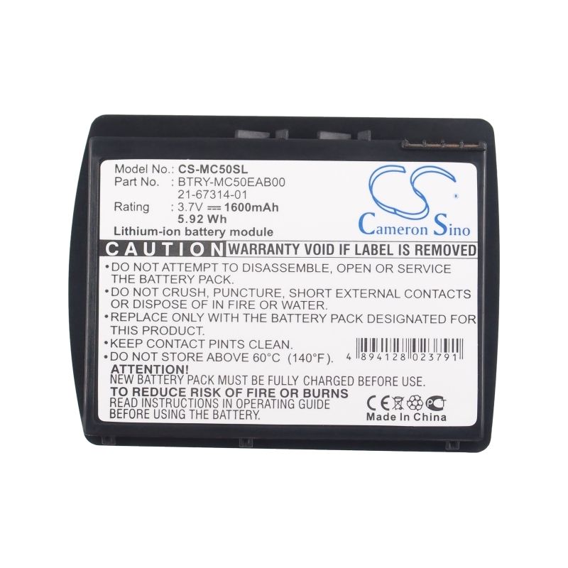 Li-ion Battery fits Symbol, Mc50, Mc5040 3.7V, 1600mAh Barcode Scanner Cameron Sino Technology Limited