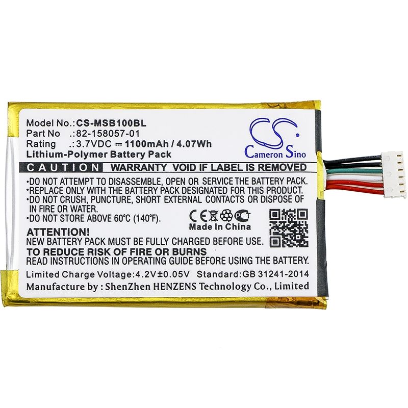 Li-Polymer Battery fits Motorola, Sb1, Sb1b-se11a0ww, Sb1-hc 3.7V, 1100mAh Barcode Scanner Cameron Sino Technology Limited