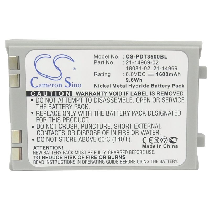 Ni-MH Battery fits Symbol, Pdt3500, Pdt3510, Pdt3540 6.0V, 1600mAh Barcode Scanner Cameron Sino Technology Limited