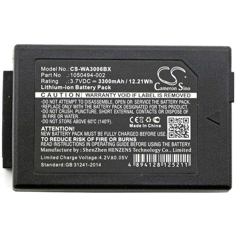 Li-ion Battery Fits Motorola, 3 Model C, 3 Model S, Workabout Pro 4 3.7v, 3300mah Barcode Scanner Cameron Sino Technology Limited