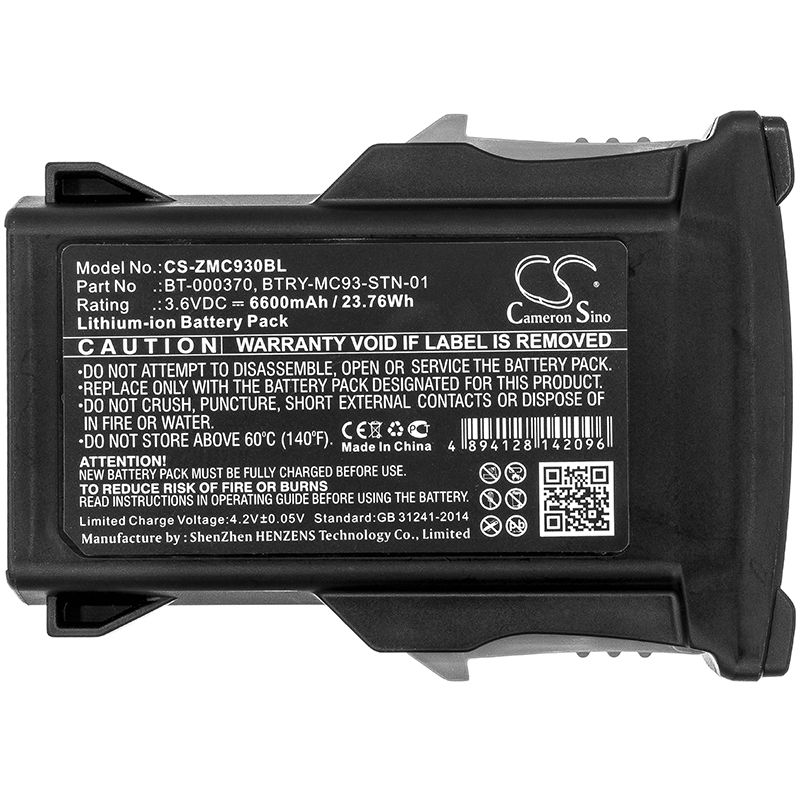 Li-ion Battery Fits Zebra, Mc93, Mc9300 3.6v, 6600mah Business Cameron Sino Technology Limited (Suspended)
