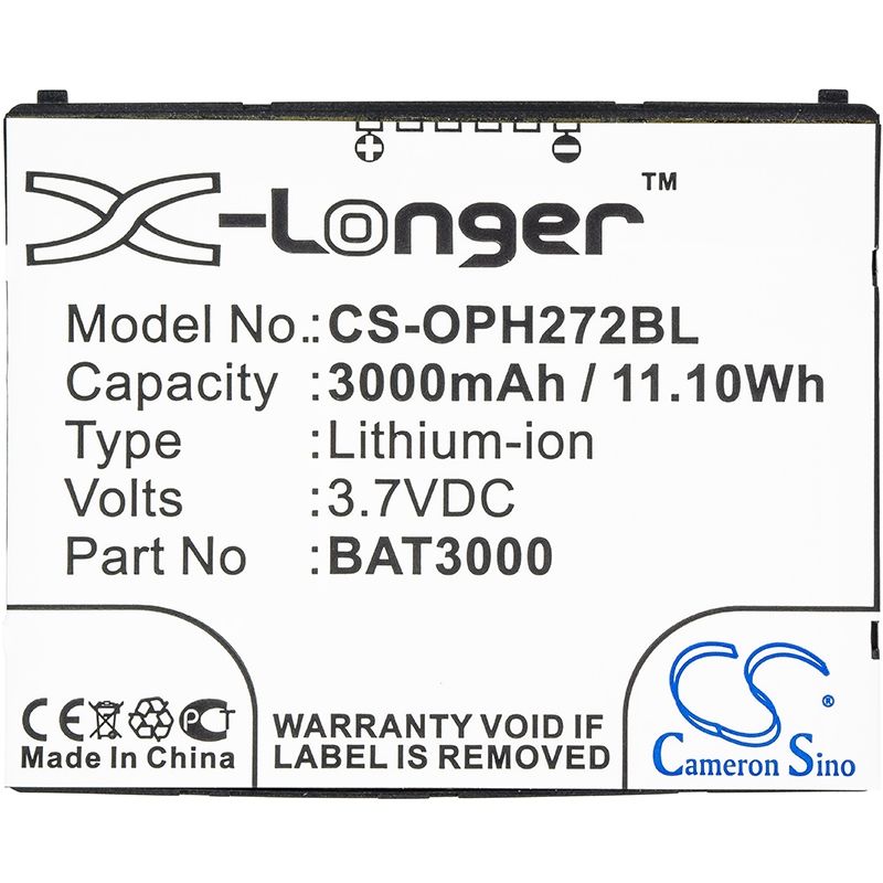 Li-ion Battery fits Opticon, H-27, H-27 1d, H-27 2d 3.7V, 3000mAh Barcode Scanner Cameron Sino Technology Limited