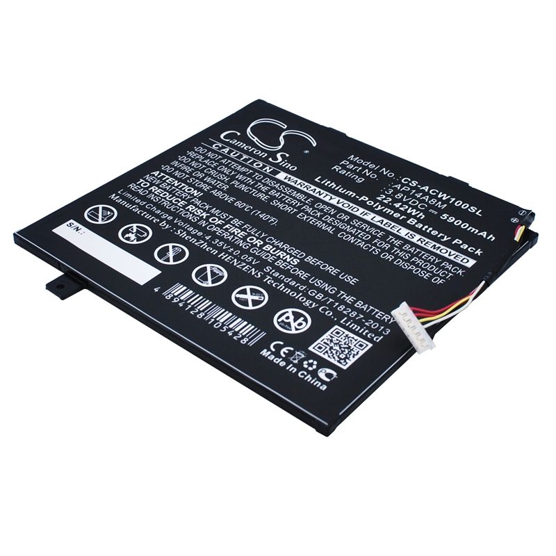 Li-polymer Battery Fits Acer, A3-a20fhd, Aspire Switch 10, Iconia Tab 10 A3-a20 3.8v, 5900mah Tablet Cameron Sino Technology Limited