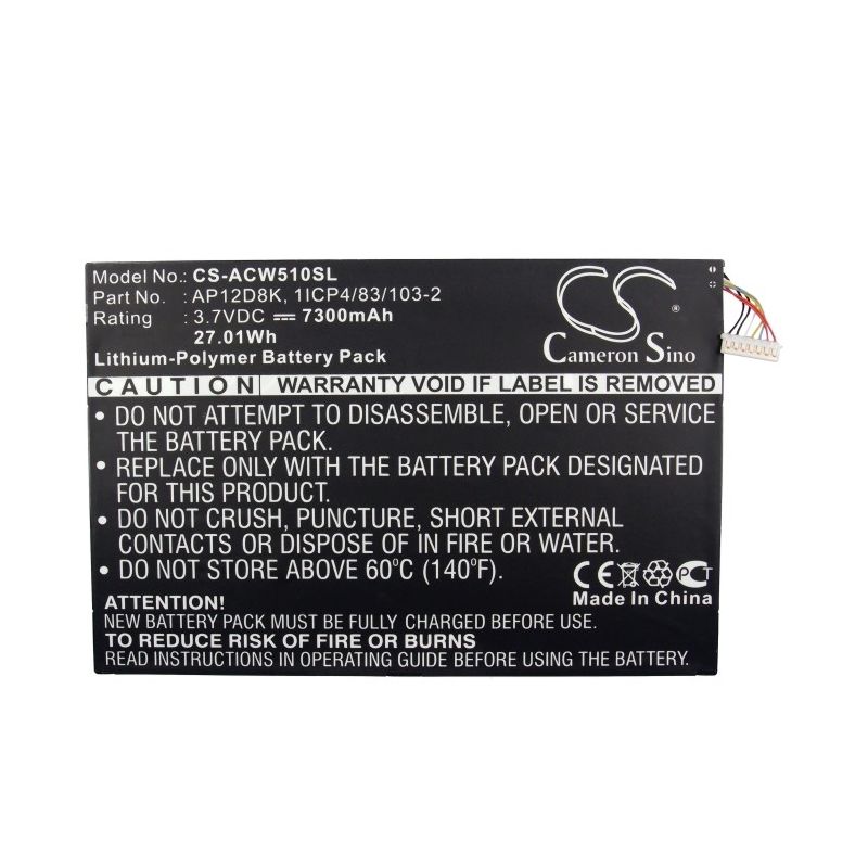 Li-polymer Battery Fits Acer, Aspire P3-171-3322y2g06as, Aspire P3-1715333y2g12as 3.7v, 7300mah Tablet Cameron Sino Technology Limited