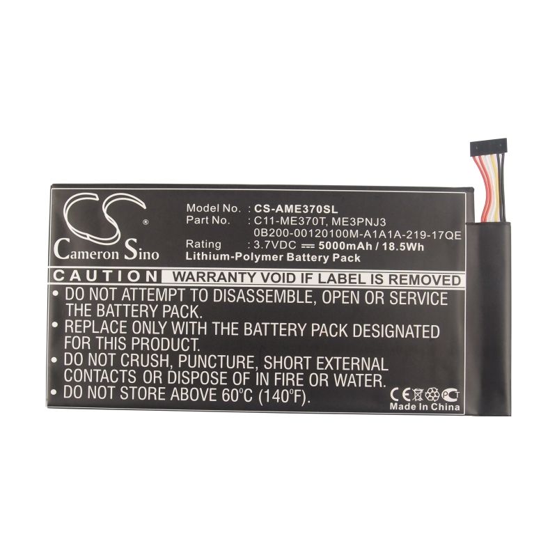 Li-polymer Battery Fits Asus, 110-0329h, K001, Me301t 3.7v, 5000mah Tablet Cameron Sino Technology Limited